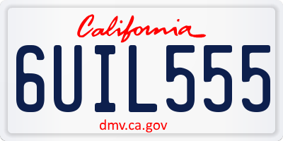 CA license plate 6UIL555