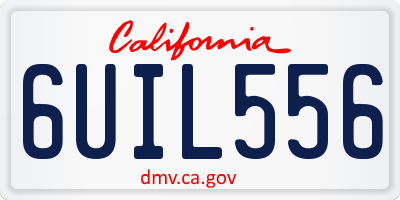 CA license plate 6UIL556