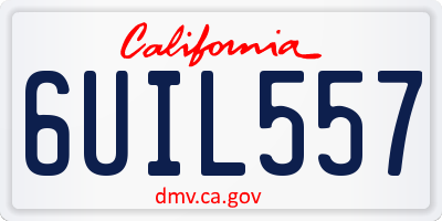 CA license plate 6UIL557
