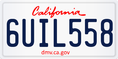 CA license plate 6UIL558