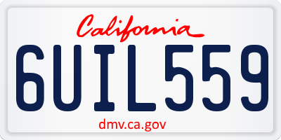 CA license plate 6UIL559