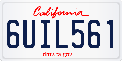 CA license plate 6UIL561