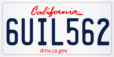 CA license plate 6UIL562