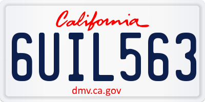 CA license plate 6UIL563