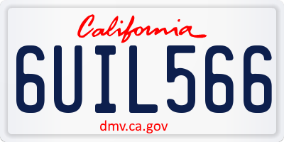 CA license plate 6UIL566