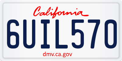 CA license plate 6UIL570