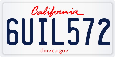 CA license plate 6UIL572