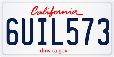 CA license plate 6UIL573