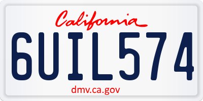 CA license plate 6UIL574