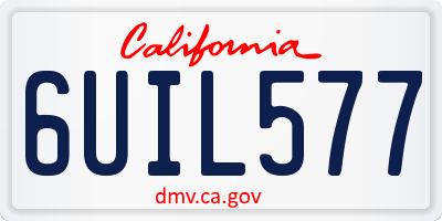 CA license plate 6UIL577