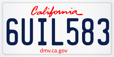 CA license plate 6UIL583