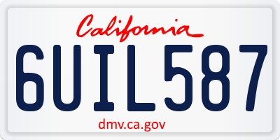 CA license plate 6UIL587