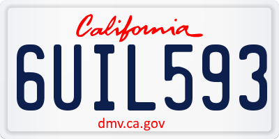 CA license plate 6UIL593