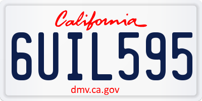CA license plate 6UIL595