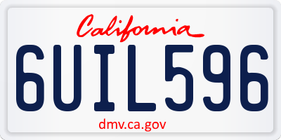 CA license plate 6UIL596