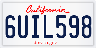 CA license plate 6UIL598