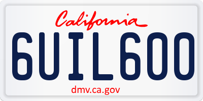 CA license plate 6UIL600