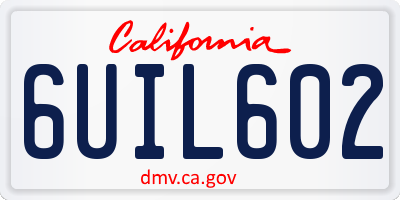 CA license plate 6UIL602