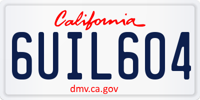 CA license plate 6UIL604
