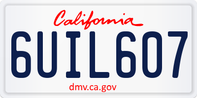 CA license plate 6UIL607