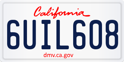 CA license plate 6UIL608