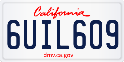 CA license plate 6UIL609