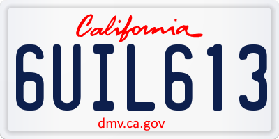 CA license plate 6UIL613