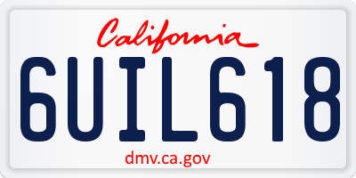 CA license plate 6UIL618