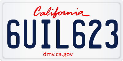 CA license plate 6UIL623