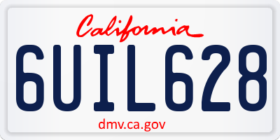 CA license plate 6UIL628