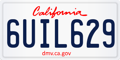 CA license plate 6UIL629