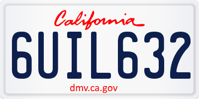 CA license plate 6UIL632