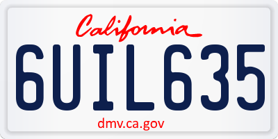 CA license plate 6UIL635