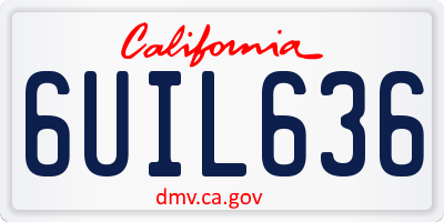 CA license plate 6UIL636