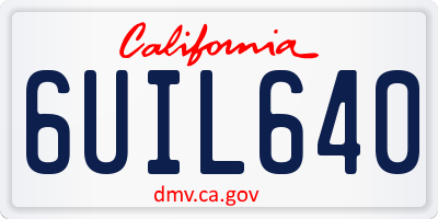 CA license plate 6UIL640