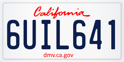 CA license plate 6UIL641