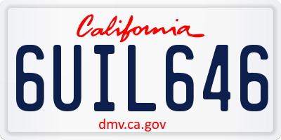CA license plate 6UIL646