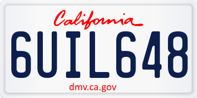 CA license plate 6UIL648