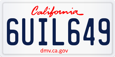 CA license plate 6UIL649