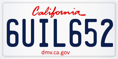 CA license plate 6UIL652
