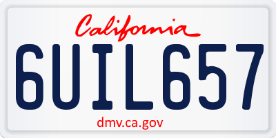 CA license plate 6UIL657