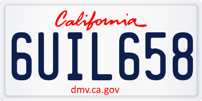 CA license plate 6UIL658