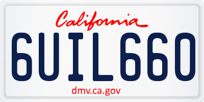 CA license plate 6UIL660