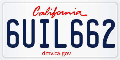 CA license plate 6UIL662