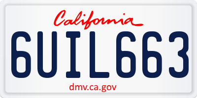 CA license plate 6UIL663