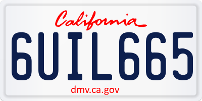 CA license plate 6UIL665