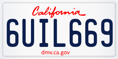 CA license plate 6UIL669