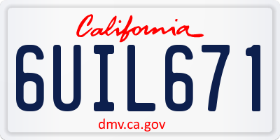 CA license plate 6UIL671