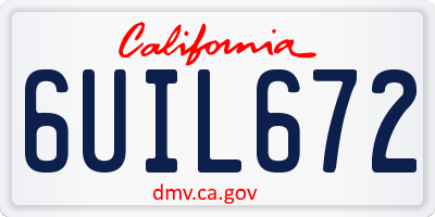 CA license plate 6UIL672
