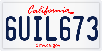 CA license plate 6UIL673